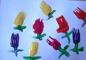 Tulipany- praca plastyczna Mateusza.